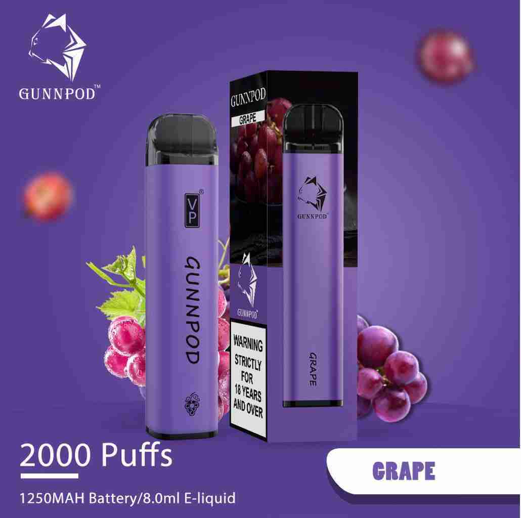 Grape-2000 Puffs | Grape Gunnpod 2000 Puffs Vape 1 Grape-2000 Puffs