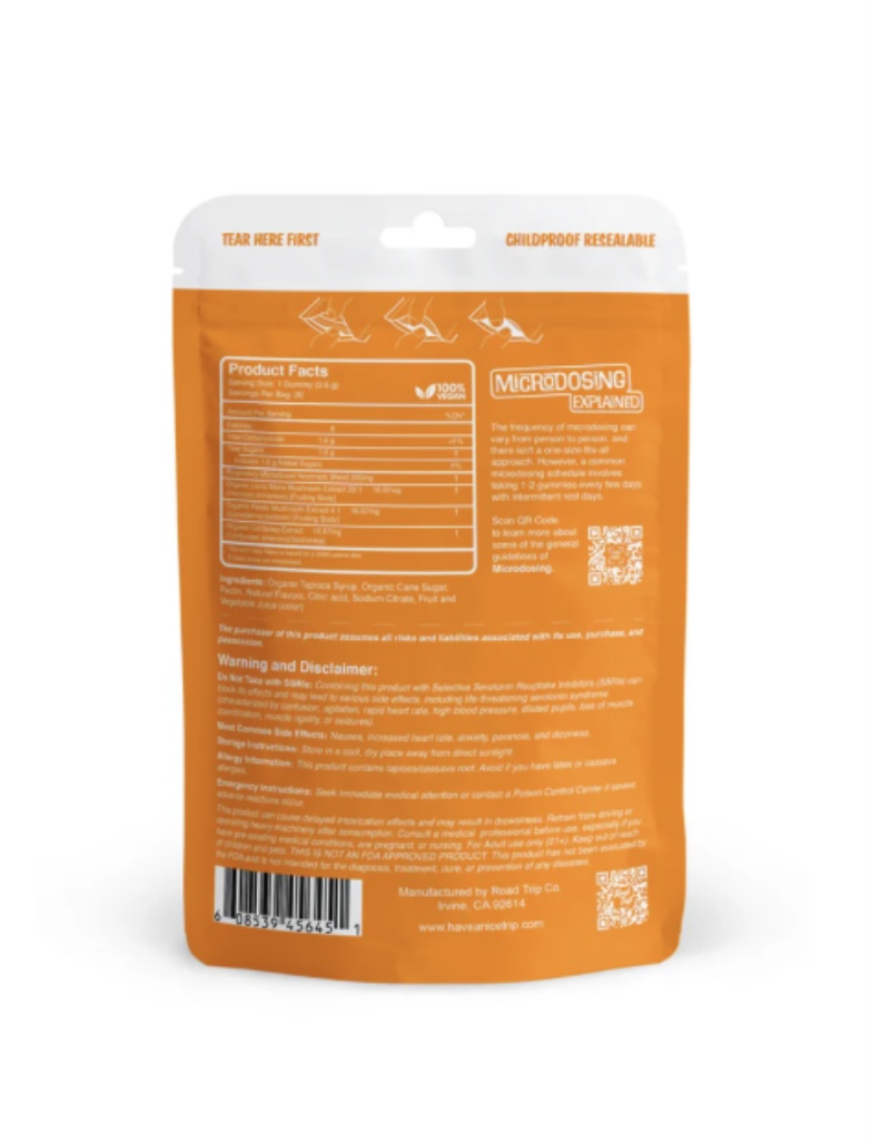 Road Trip - Microdosed Gummies + Functional Mushrooms - Orange | Img 3782 ROAD TRIP - MICRODOSED GUMMIES + FUNCTIONAL MUSHROOMS - ORANGE - Image 2