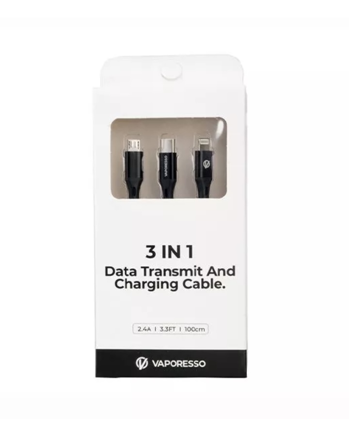 Vaporesso 3 In 1 Data Transmit &Amp; Charging Cable | Img 4125 VAPORESSO 3 IN 1 DATA TRANSMIT & CHARGING CABLE